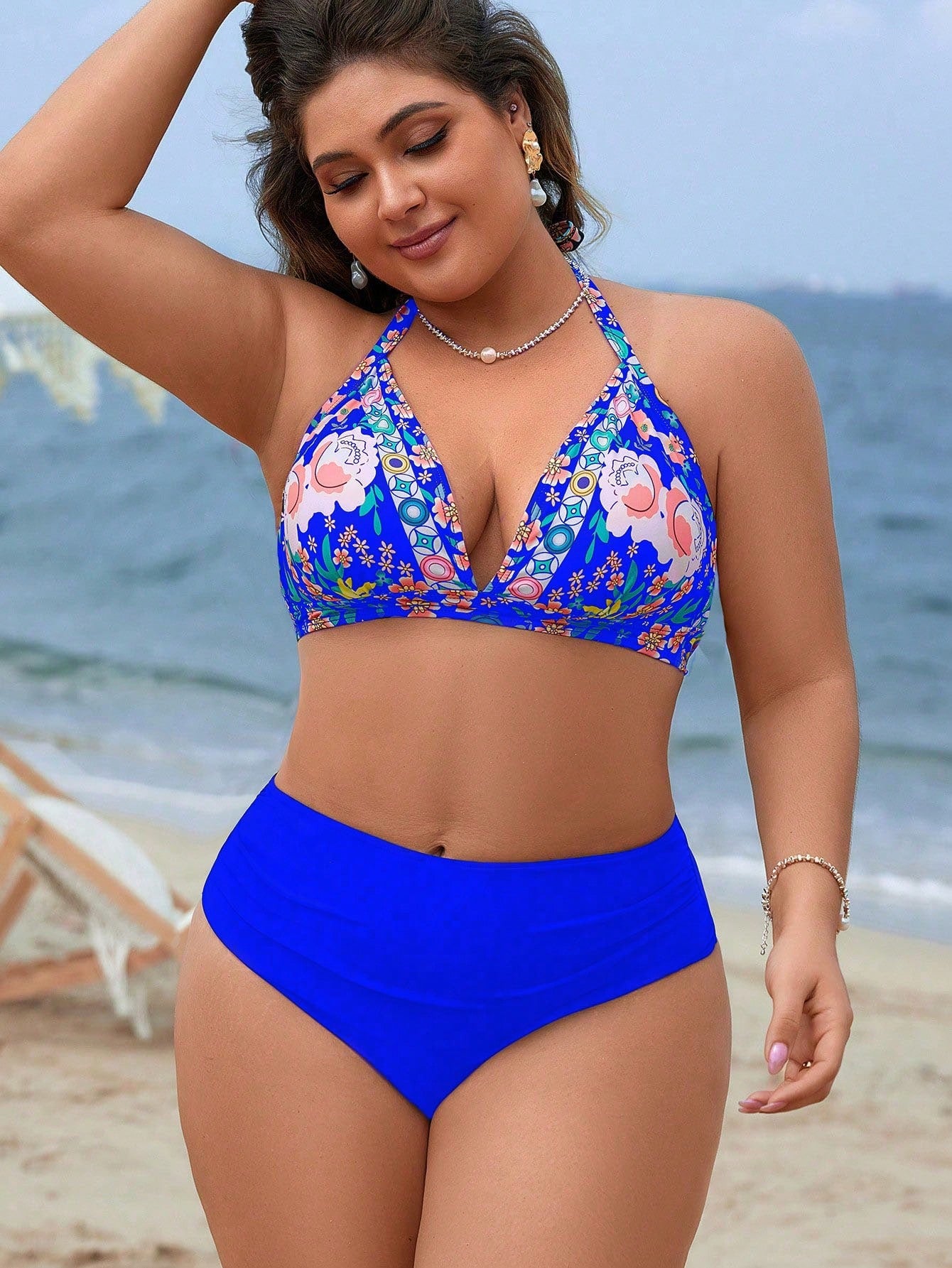 Biquini feminino cintura alta plus size Jazmin.