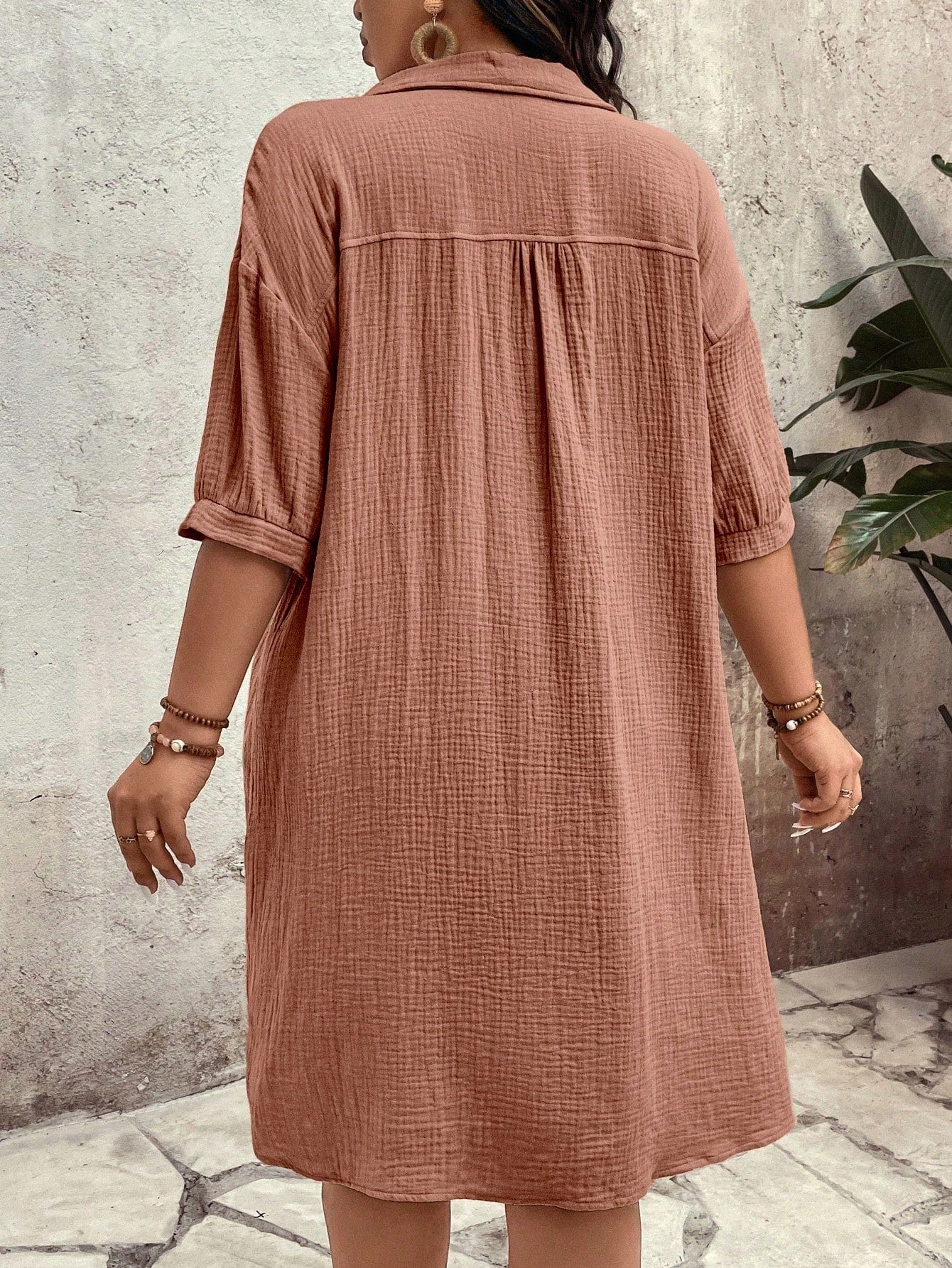 Vestido feminino tipo chamise plus size Daniela