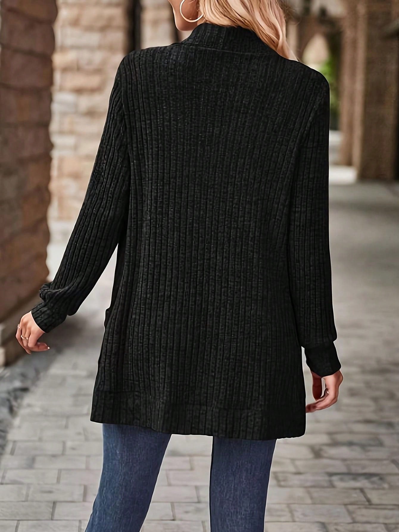 Cardigan feminino plus size canelado Claire