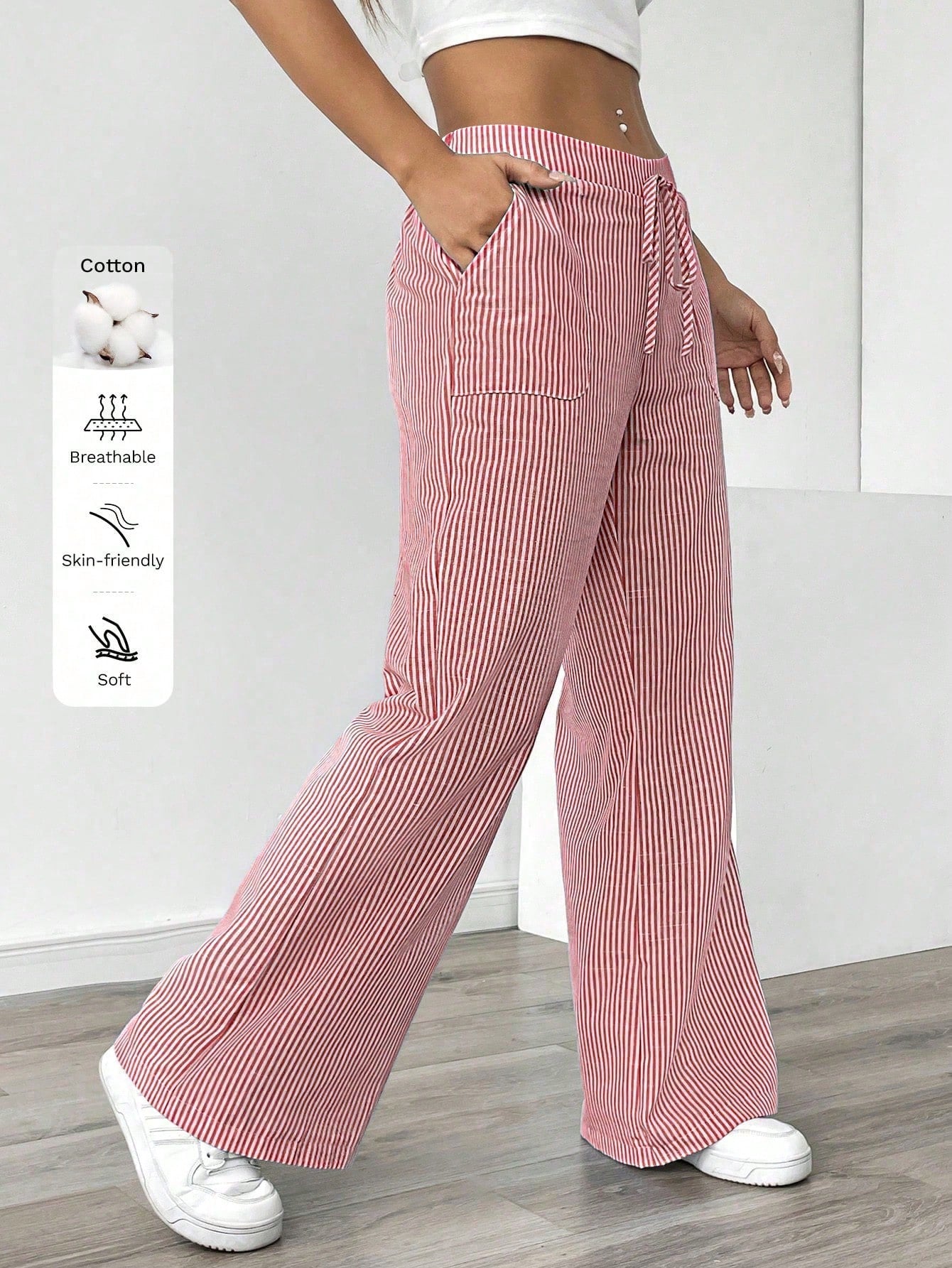 Calça feminina pantalona de algodão Lissy
