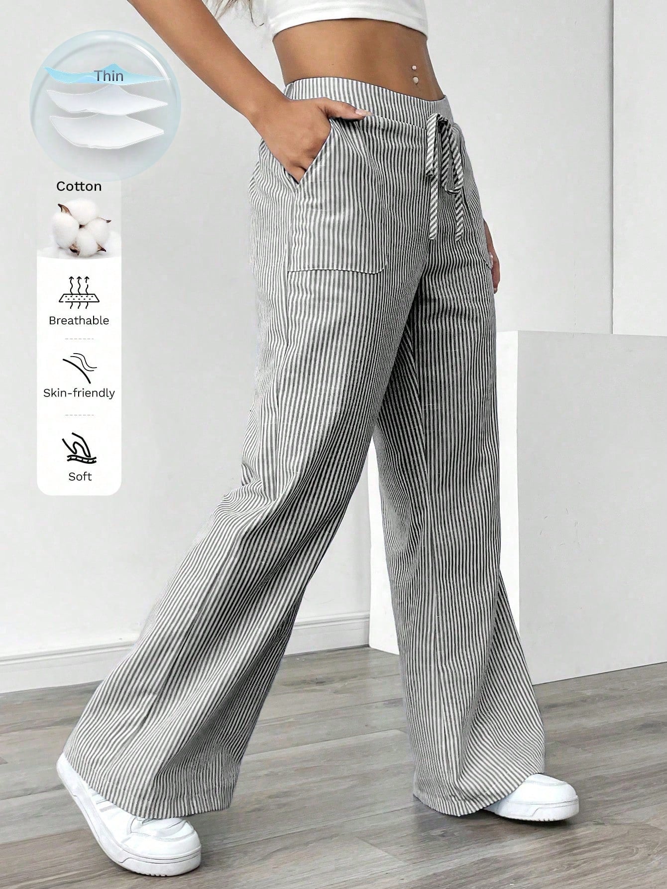Calça feminina pantalona de algodão Lissy