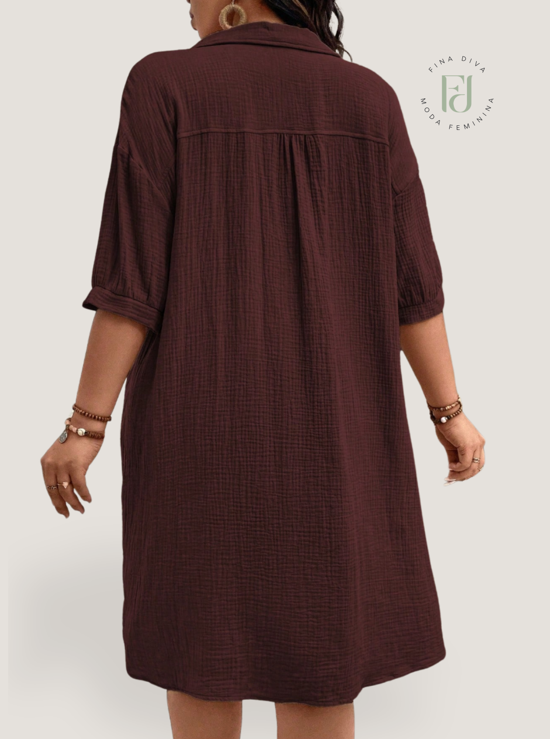 Vestido feminino tipo chamise plus size Daniela