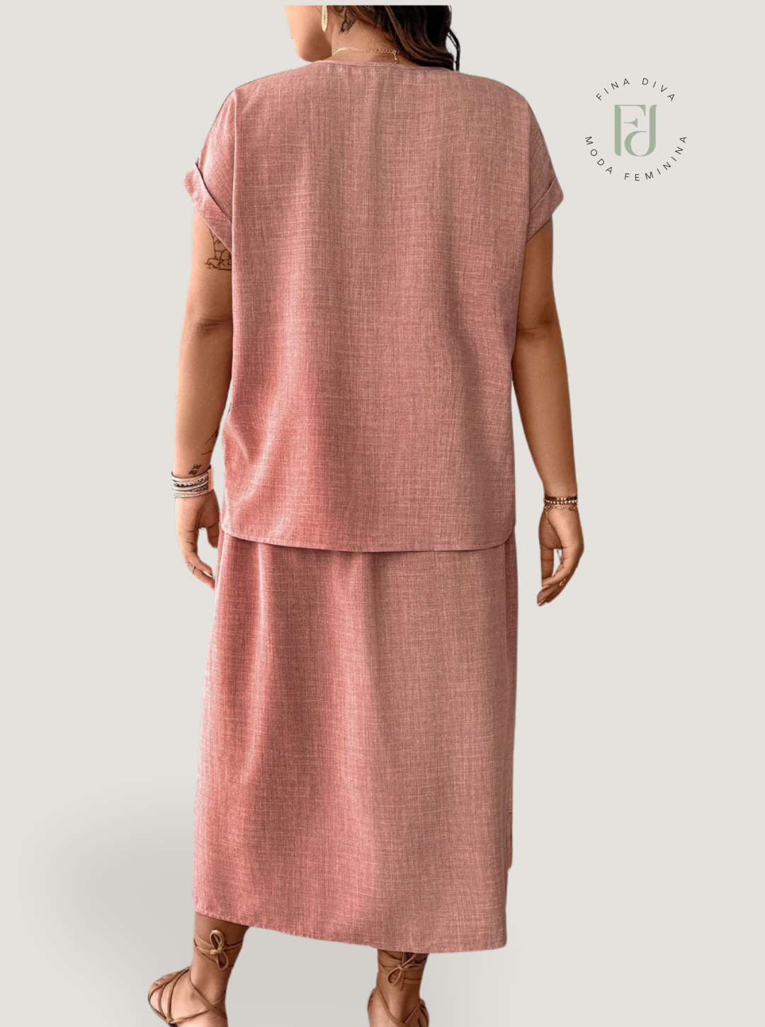 Conjunto feminino casual plus size Marie