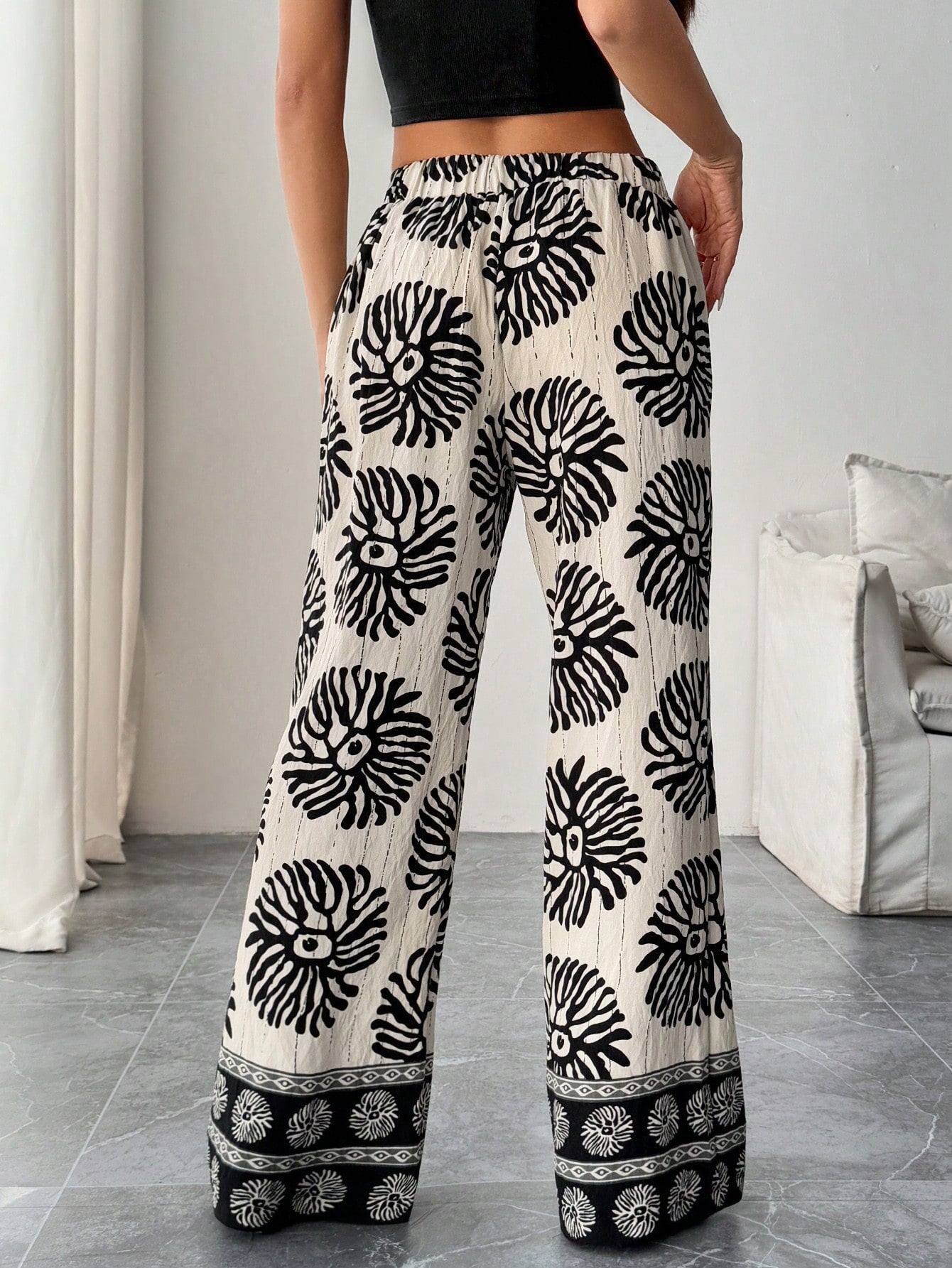 Calça feminina pantalona de algodão Lissy