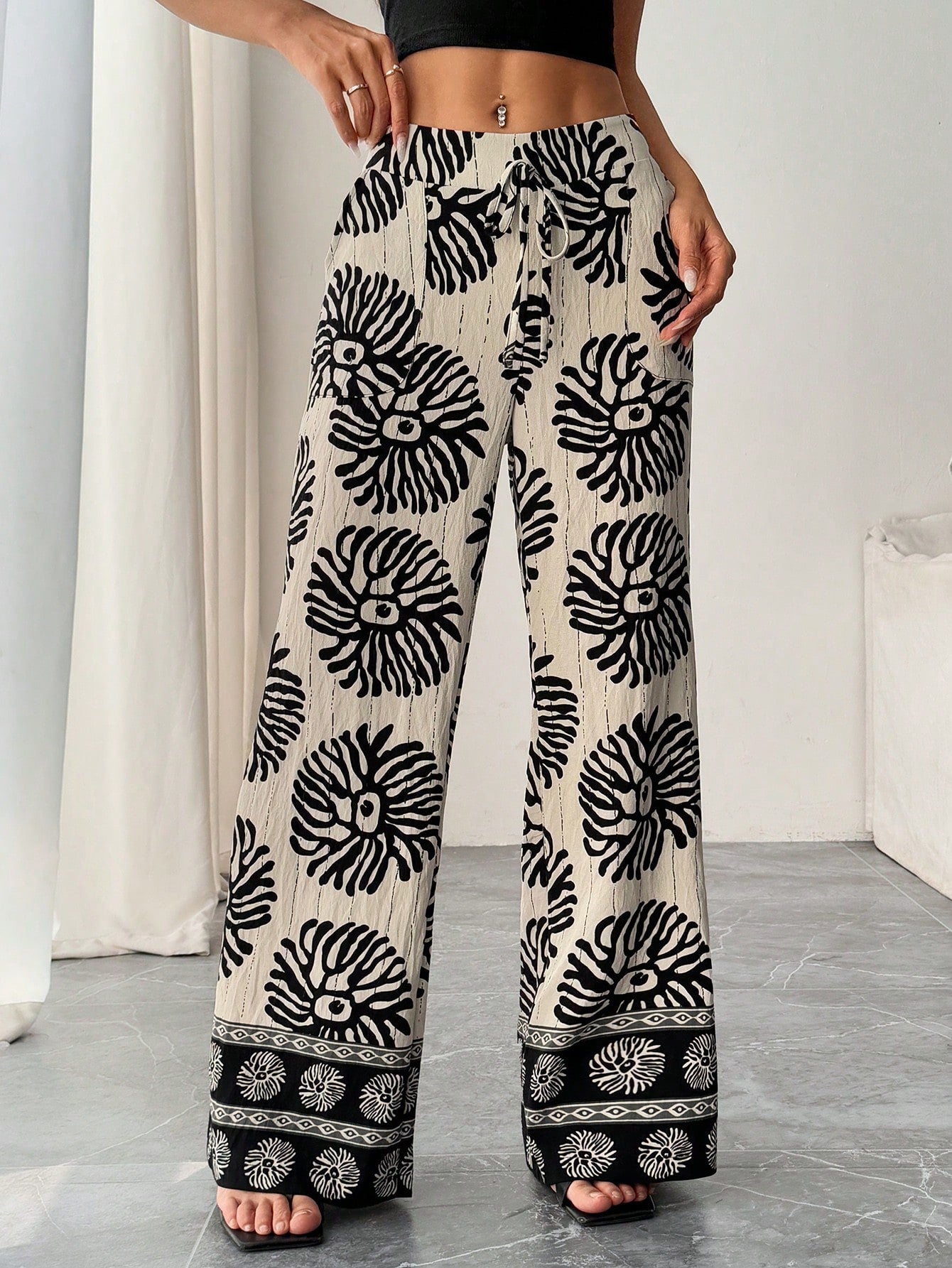 Calça feminina pantalona de algodão Lissy