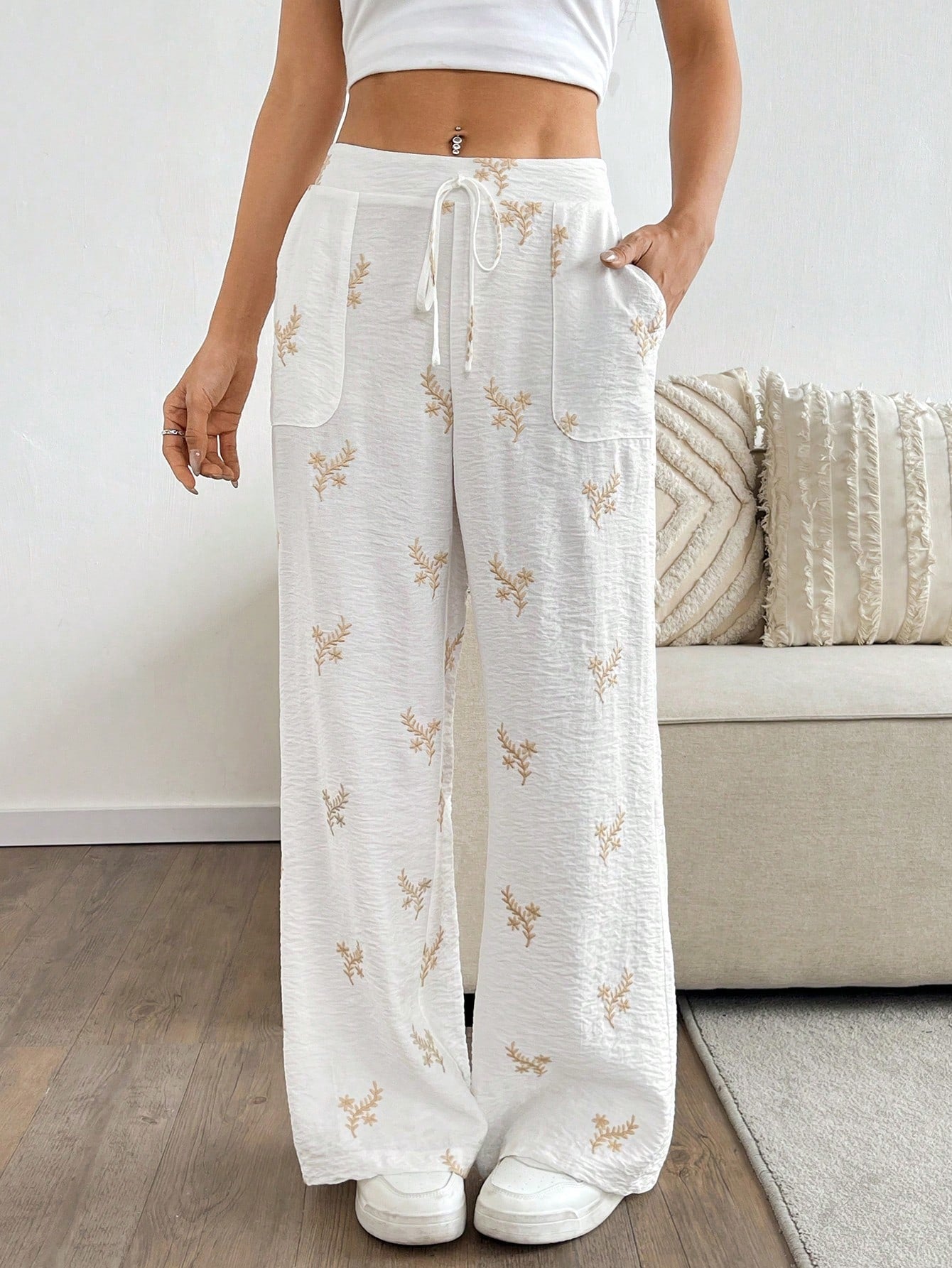Calça feminina pantalona de algodão Lissy