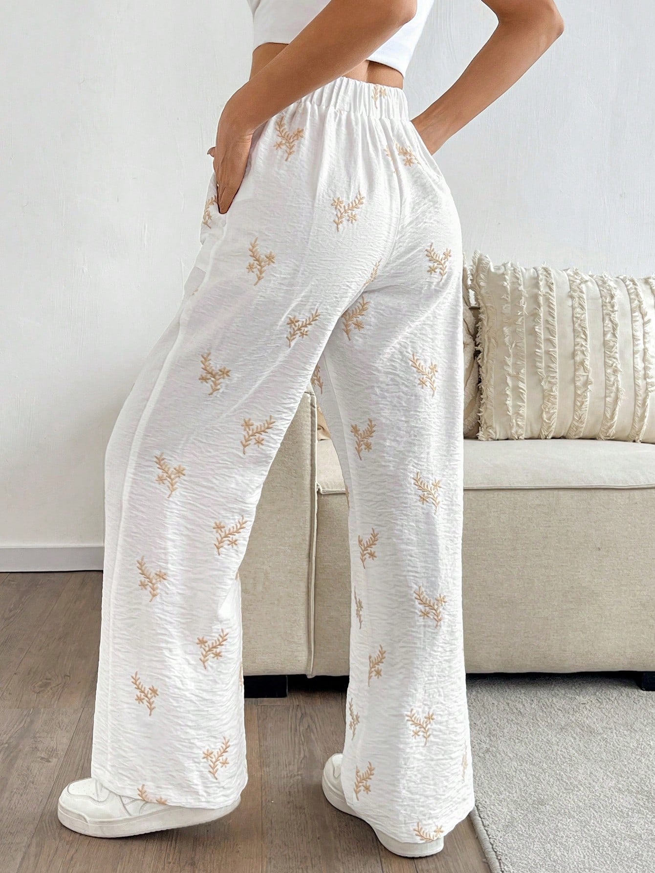 Calça feminina pantalona de algodão Lissy