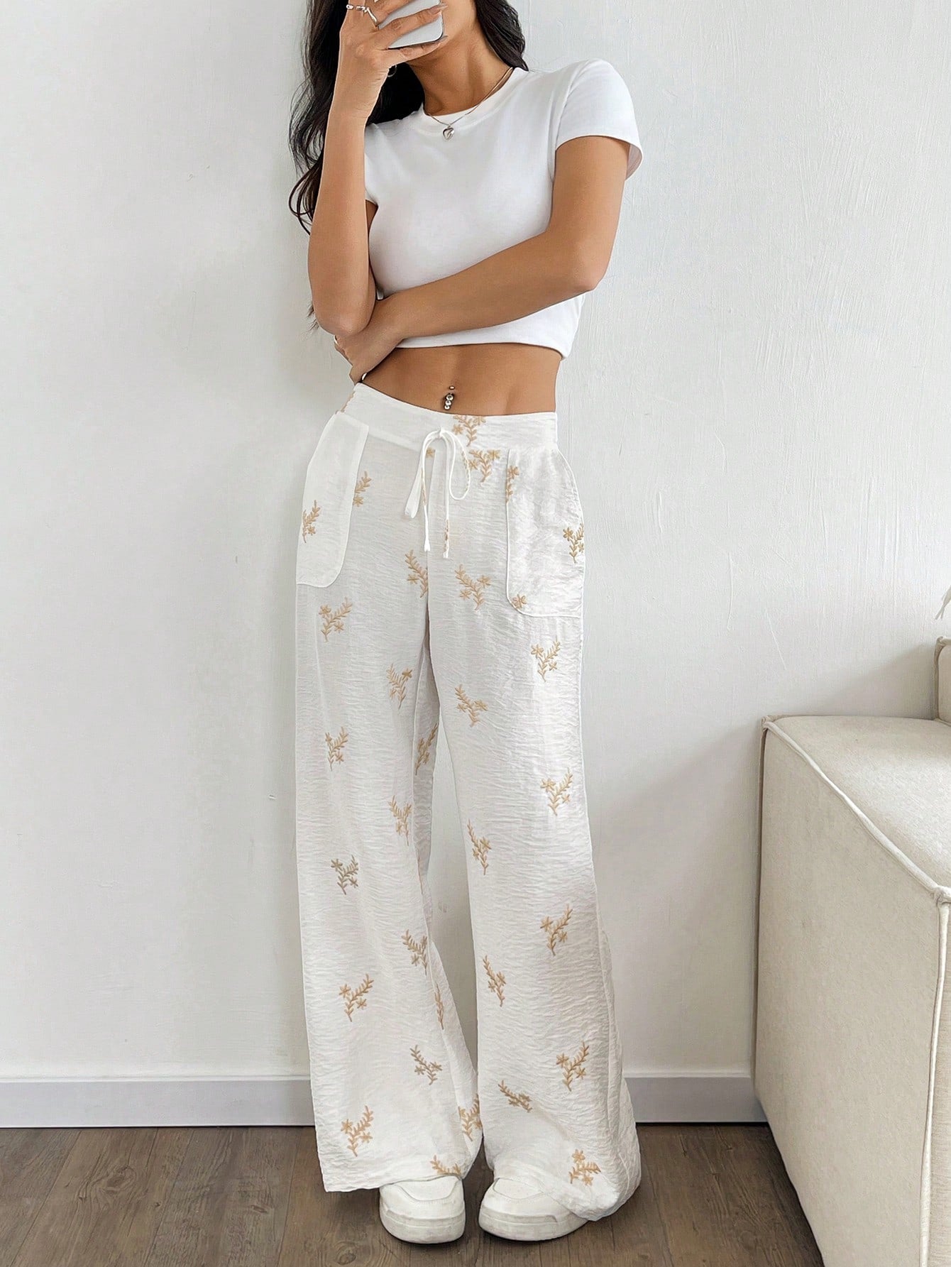 Calça feminina pantalona de algodão Lissy