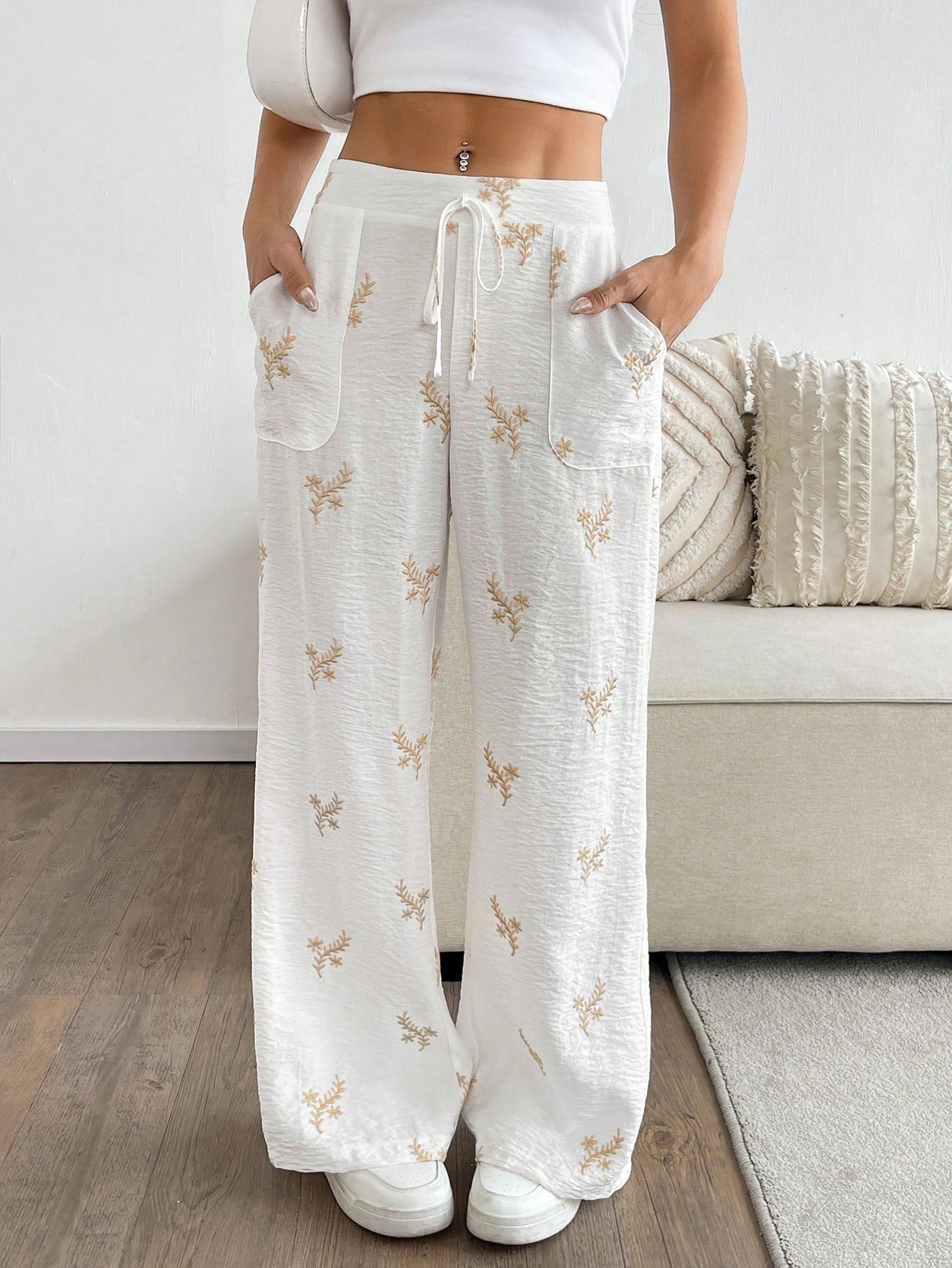 Calça feminina pantalona de algodão Lissy