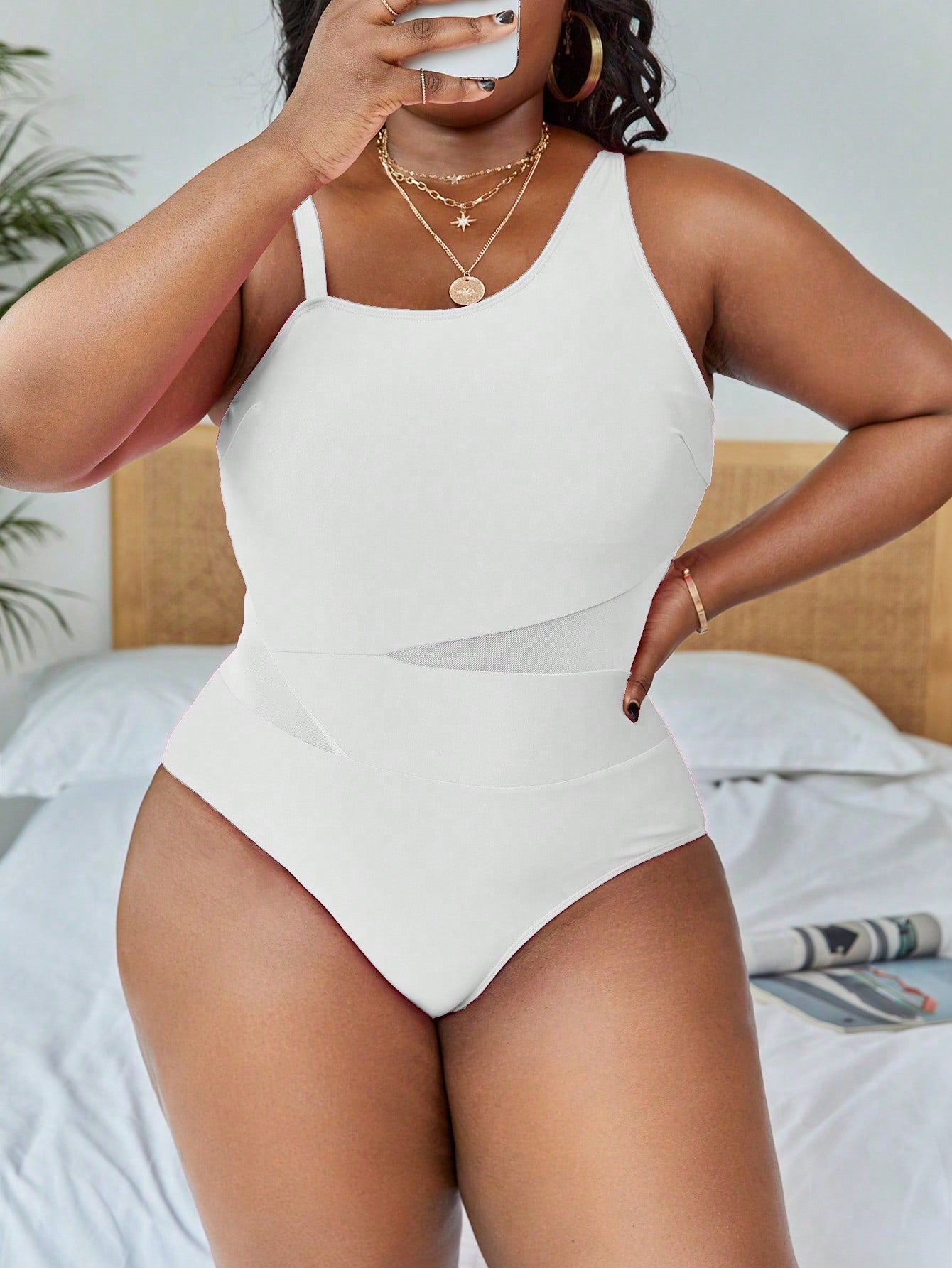 Maiô Feminino com contraste plus size Belinda
