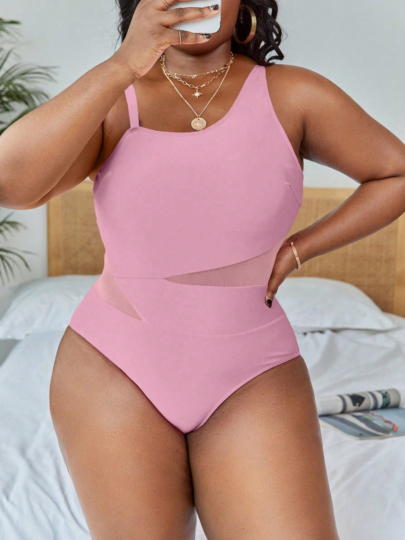Maiô Feminino com contraste plus size Belinda