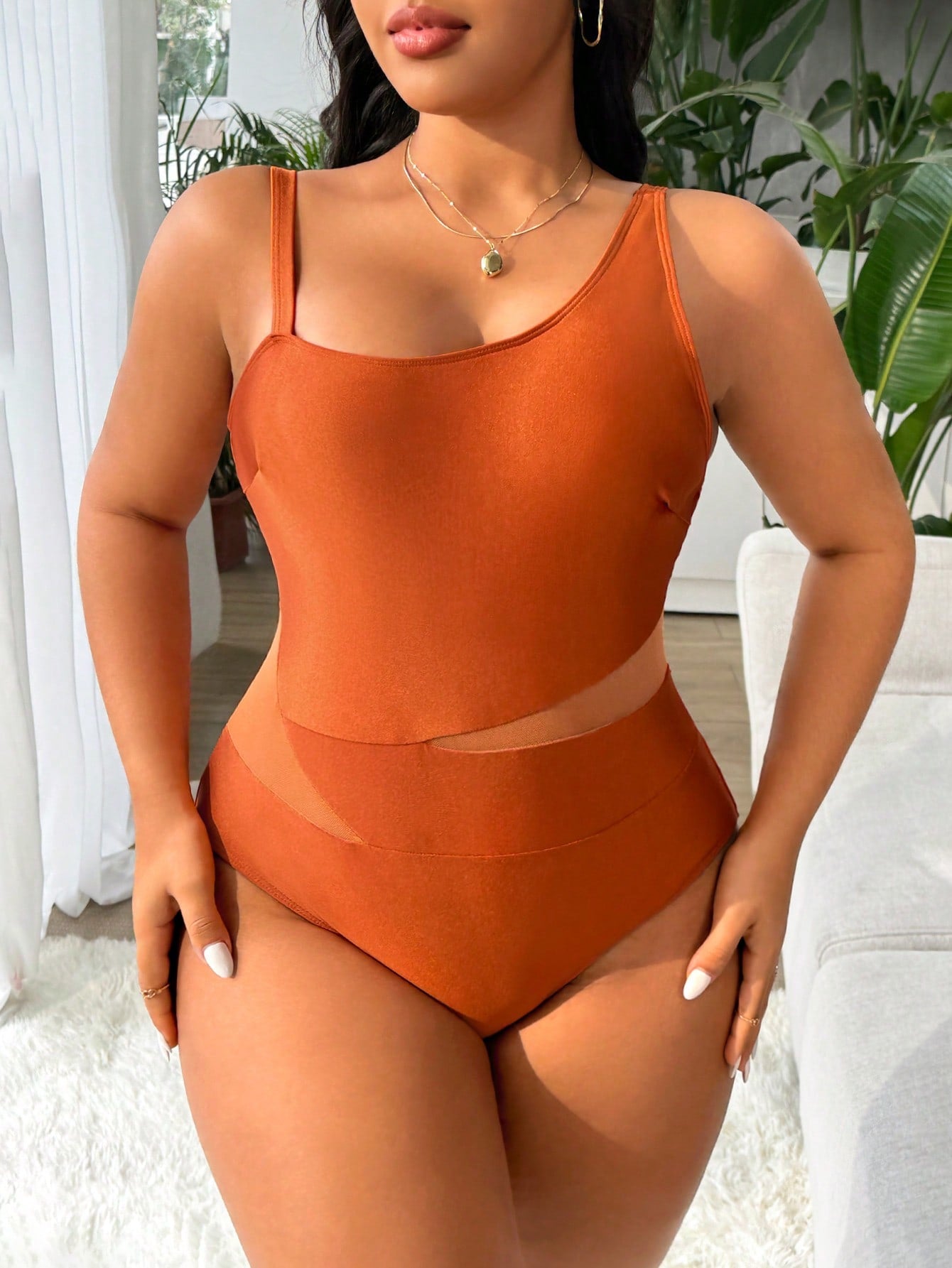 Maiô Feminino com contraste plus size Belinda