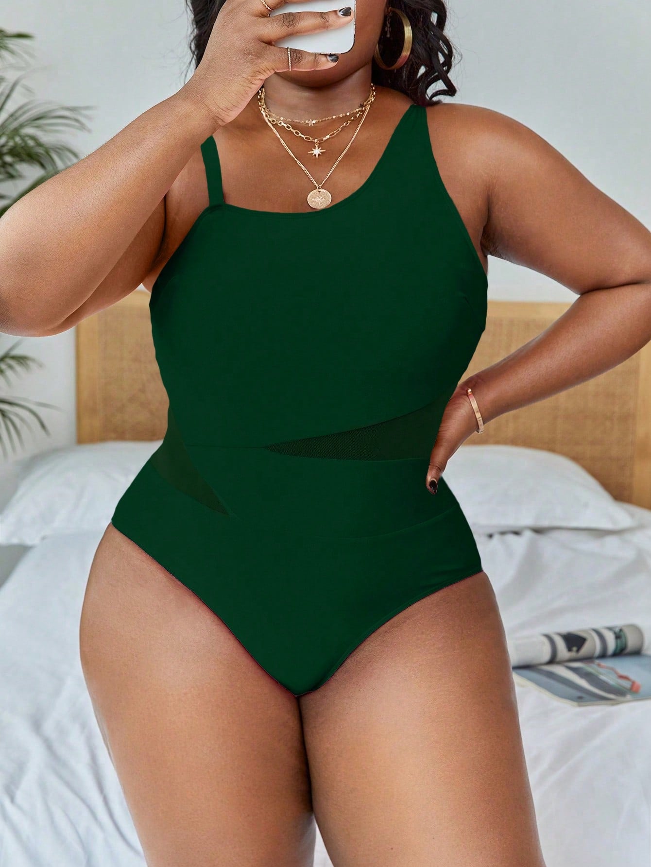 Maiô Feminino com contraste plus size Belinda