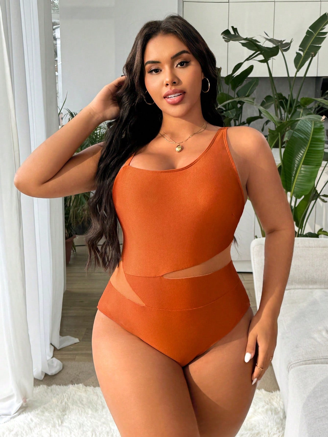 Maiô Feminino com contraste plus size Belinda