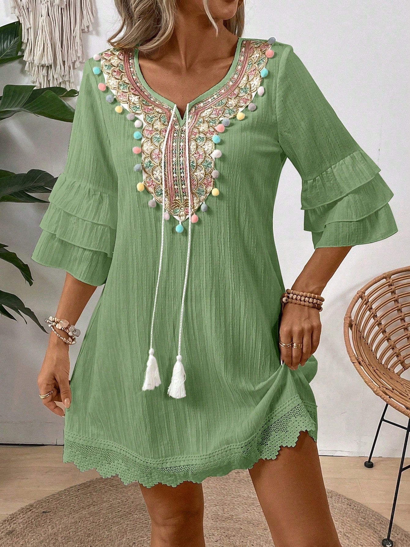 Vestido feminino branco manga 3/4 Andreia.
