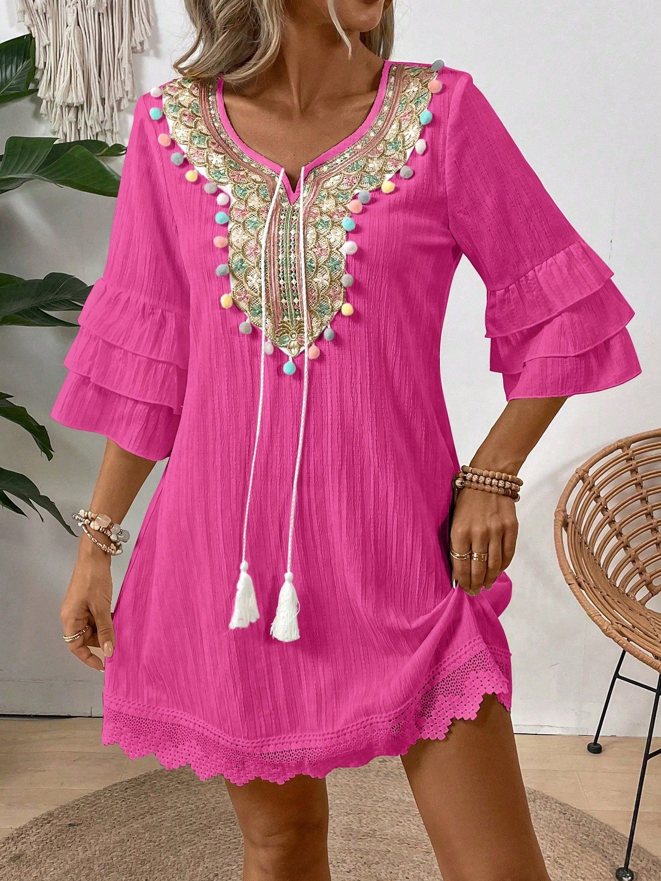 Vestido feminino branco manga 3/4 Andreia.