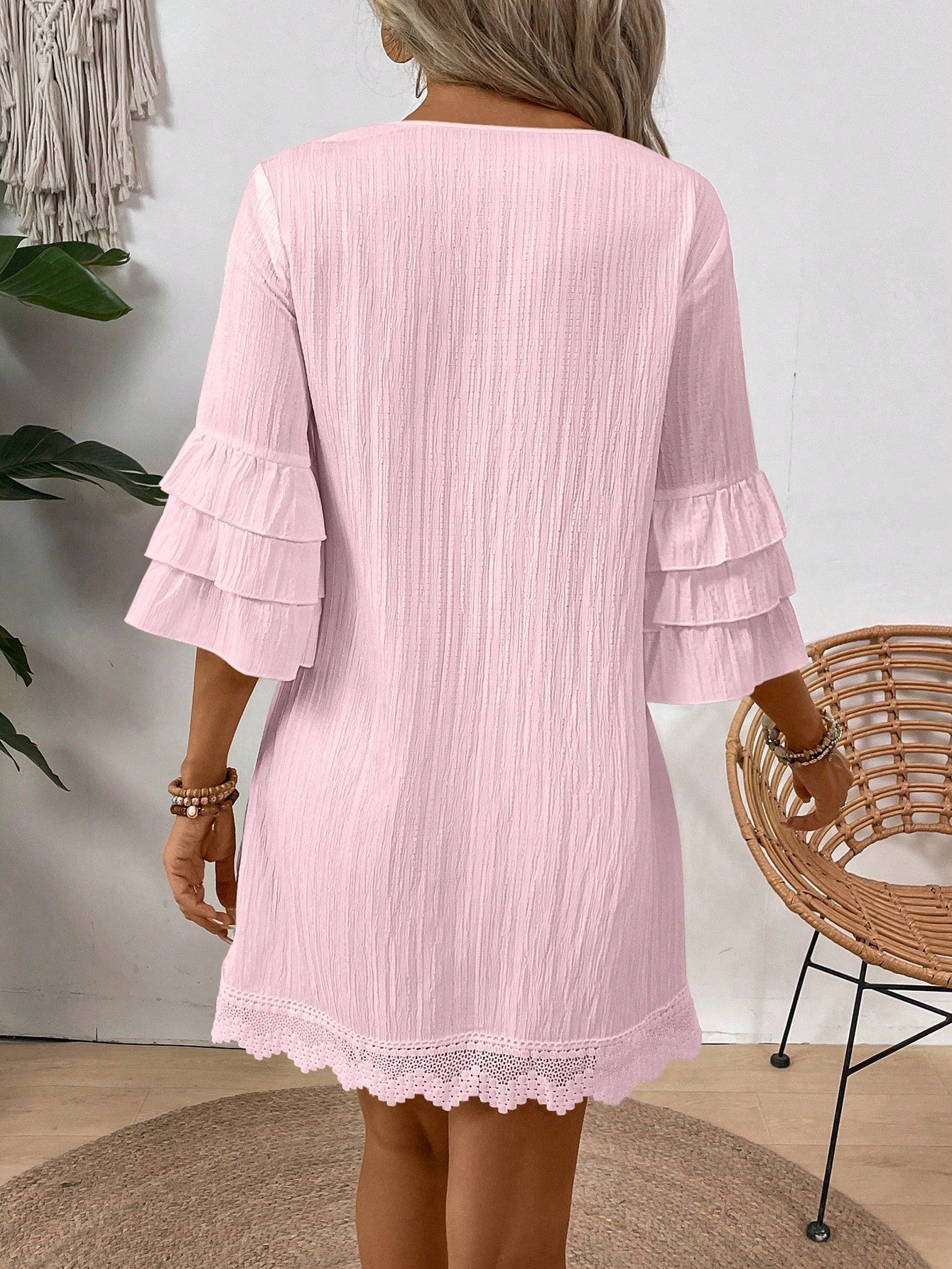 Vestido feminino branco manga 3/4 Andreia.