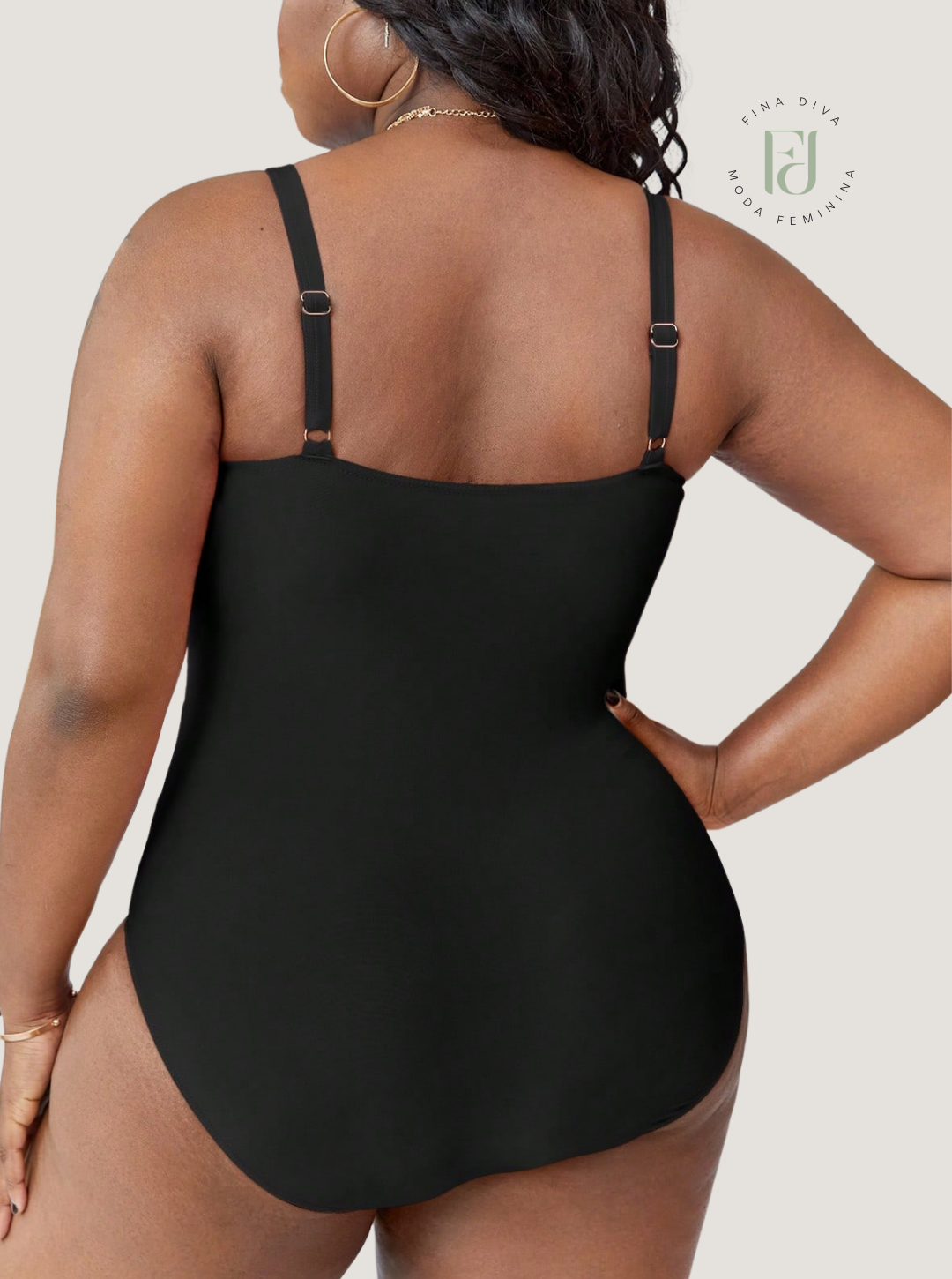 Maiô Feminino com contraste plus size Belinda