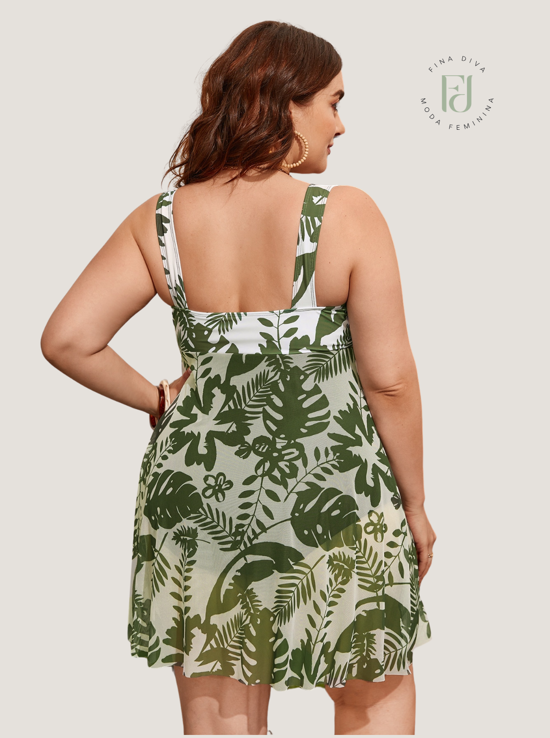 Maiô Feminino Gola Decote U plus size Marie.