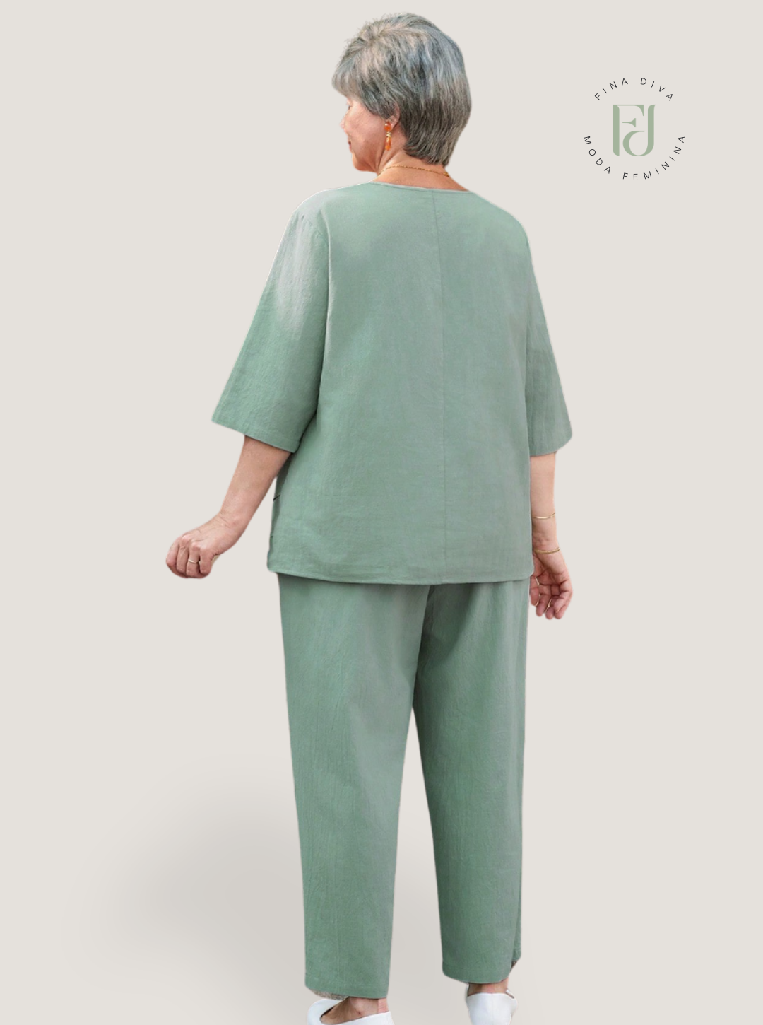 Conjunto feminino casual plus size Angelina