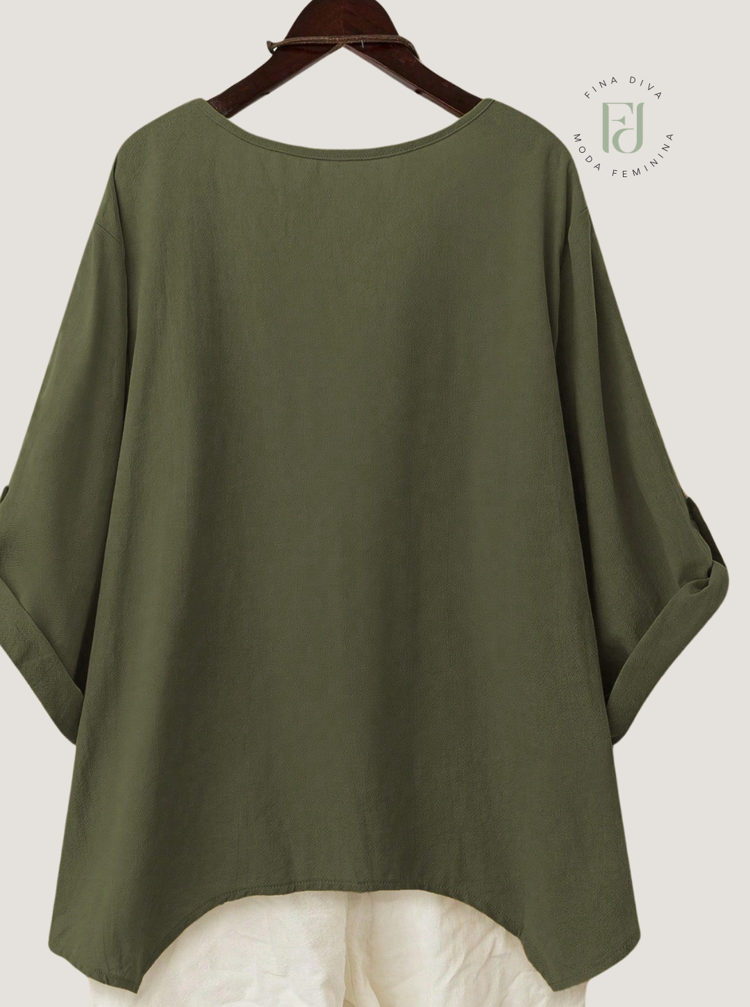 Camisa Feminina de Linho plus size Clarice.