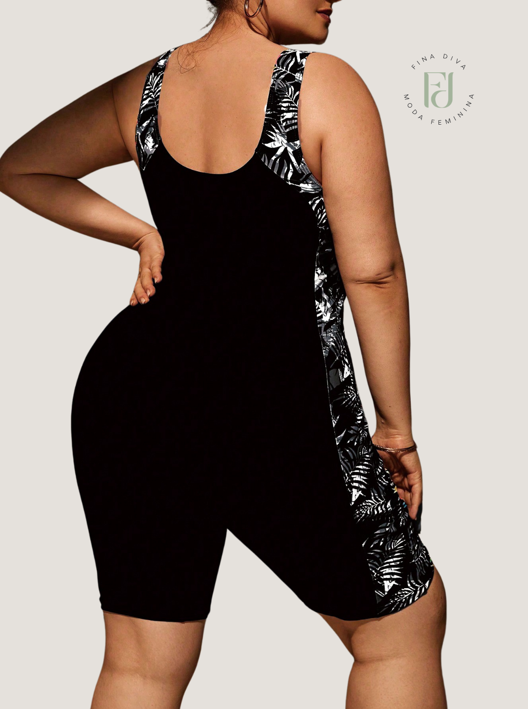 Maiô Feminino tipo macacão plus size Nathaly