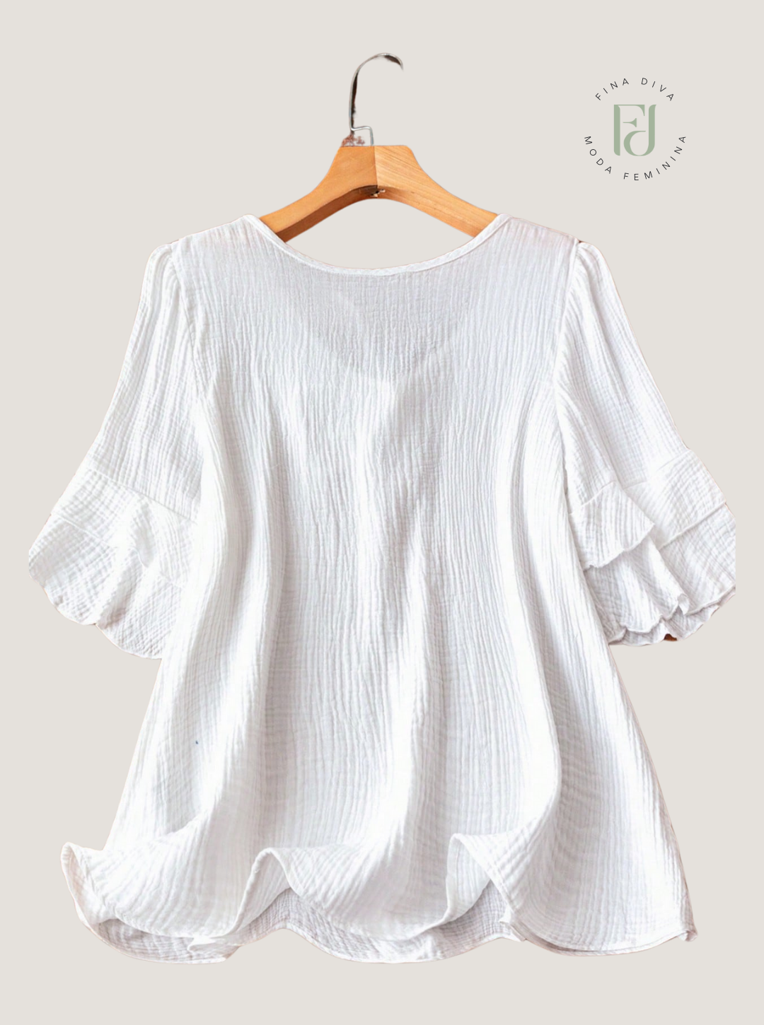Blusa feminina de algodão plus size Braga