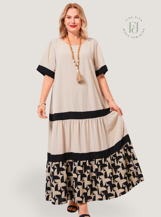 Vestido feminino elegante e moderno plus size Britanny