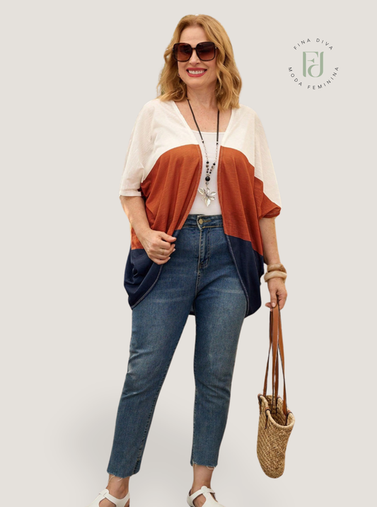 Cardigan feminino plus size Rosse