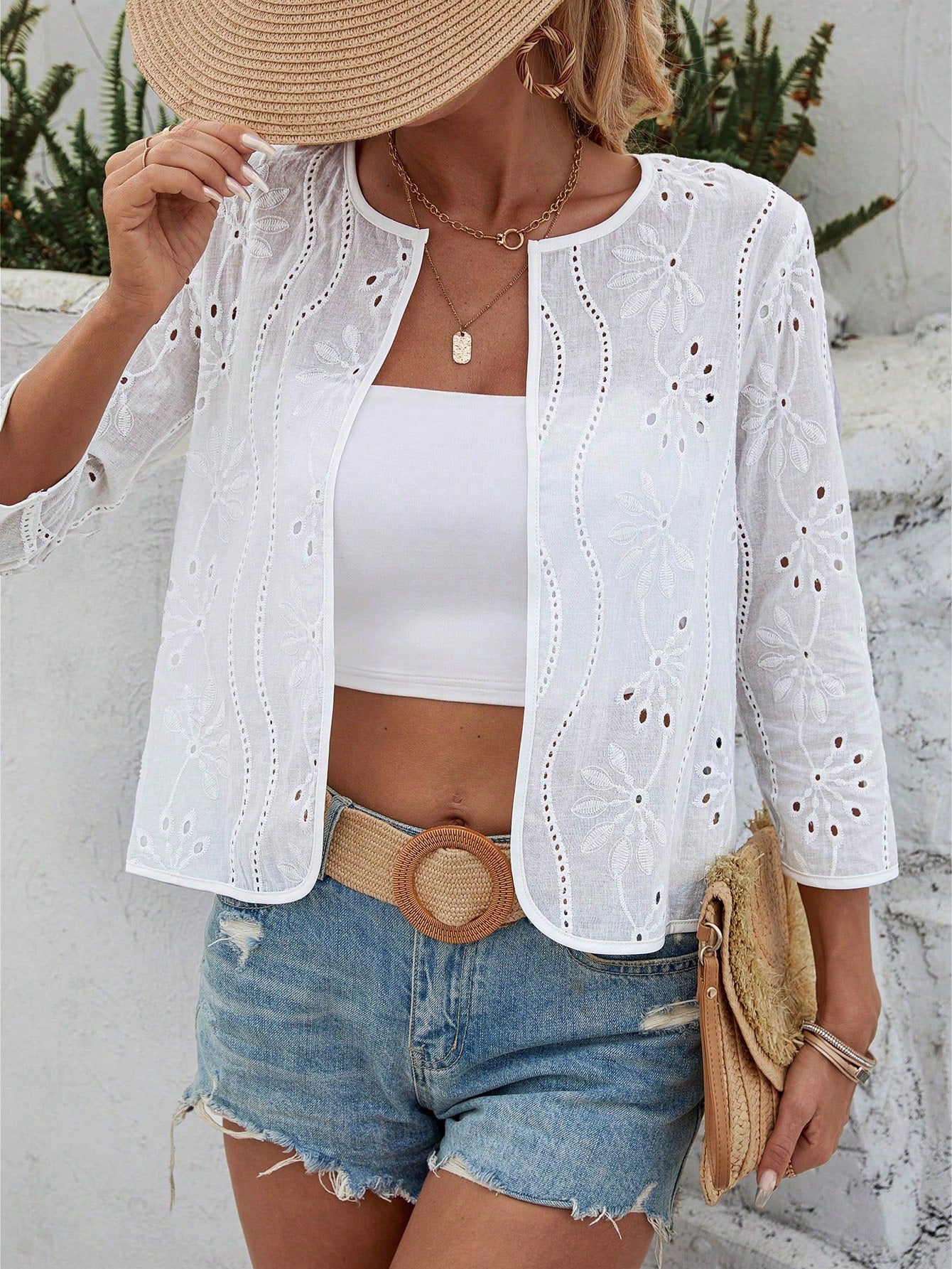 Jaqueta Feminina Cardigan bordado Suprema