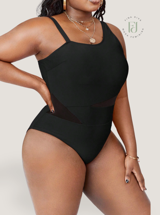 Maiô Feminino com contraste plus size Belinda