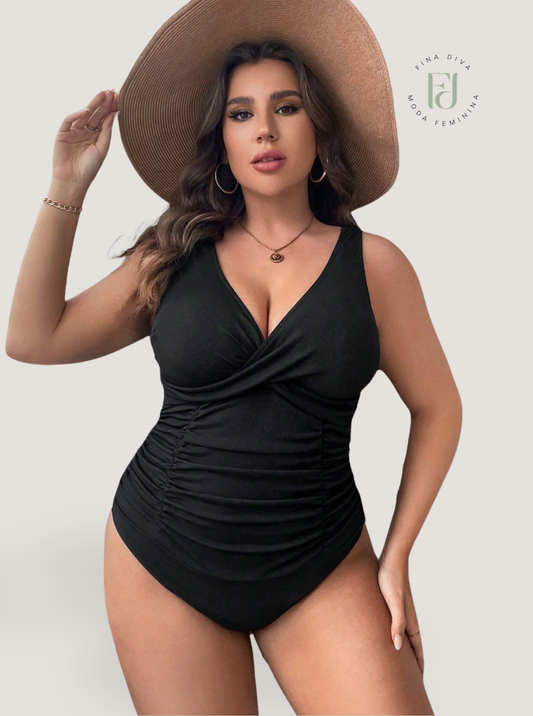Maiô Feminino Texturizado  plus size Rachell.