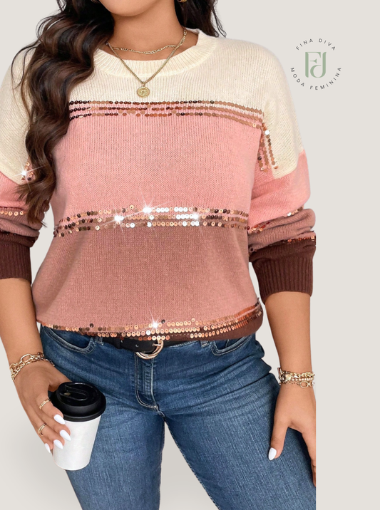 Suéter feminino plus size Cataleya